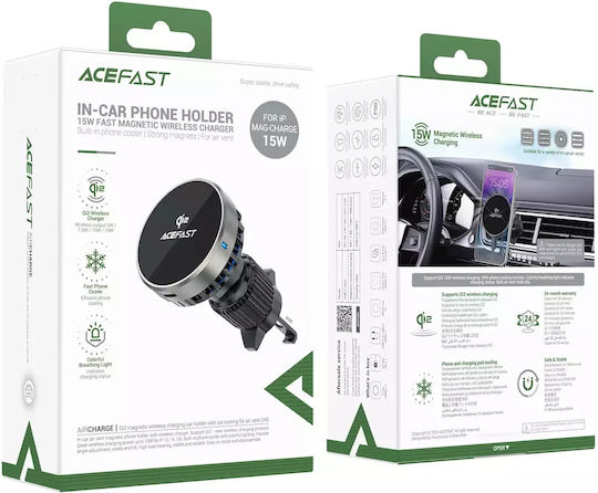 Acefast Auto Handyhalterung mit Magnet und Kabelloses Laden Schwarz