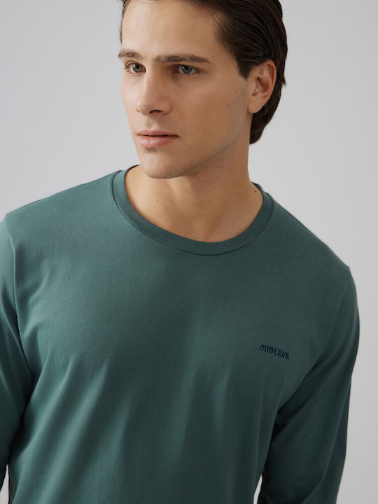 Minerva Winter Men's Cotton Pyjamas Green Balsam