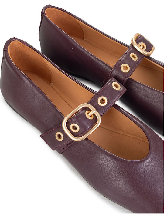 Damen Ballerinas in Lila Farbe 61003