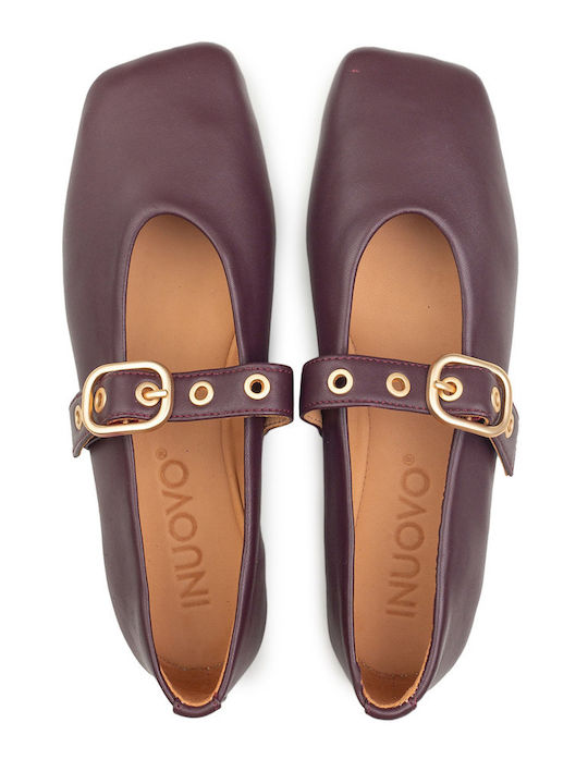 Damen Ballerinas in Lila Farbe 61003