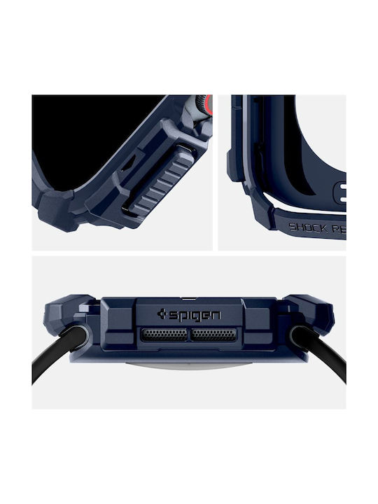 Spigen Rugged Armor Silikonhülle in Blau Farbe für Apple Watch 10 42 mm