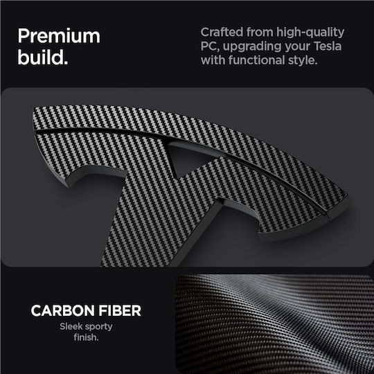 Spigen Tesla Front Emblem Logo Full Cover Carbon Tesla Model 3 2024 Acp08548