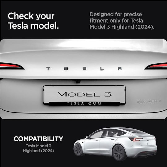 Spigen Tesla Rear Emblem Logo Full Cover Black for Tesla Model 3 2024 Acp08549