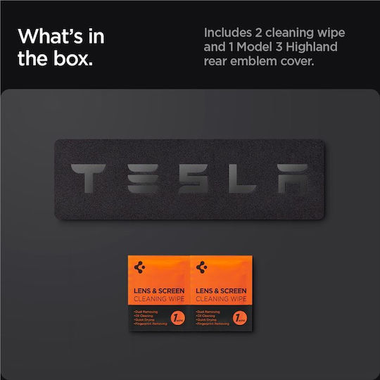 Spigen Tesla Rear Emblem Logo Full Cover Black for Tesla Model 3 2024 Acp08549