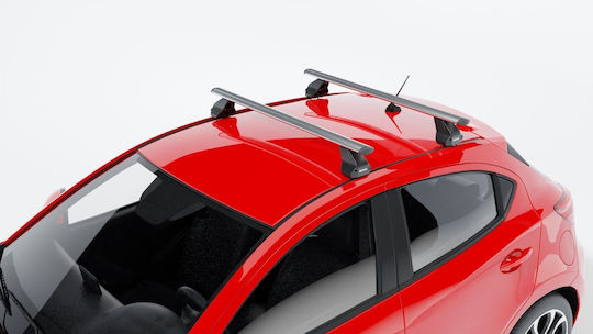 Menabo Bare De Acoperiș Din Aluminiu 112 Cm Pentru Opel Adam 3D 2013+ Set Cu Picioare Argintii