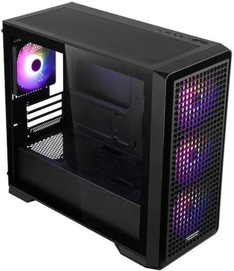 Segotep Gaming Mini-Turm Computergehäuse mit Seitenfenster und ARGB-Beleuchtung Schwarz