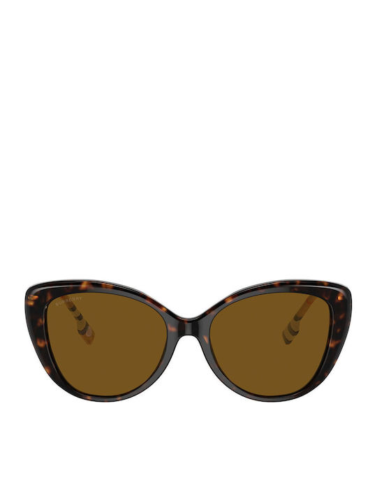Burberry Women's Sunglasses with Brown Tartaruga Plastic Frame and Brown Lens BE4407 385483