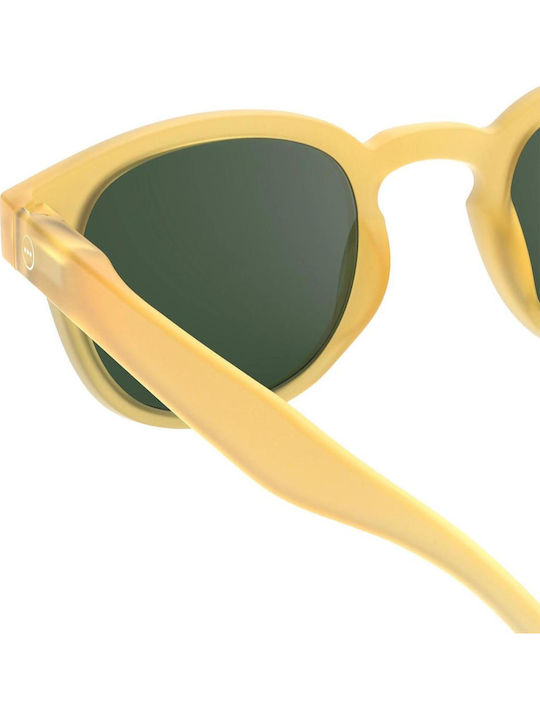 Izipizi Unisex Sunglasses with Yellow Plastic Frame and Green Lens