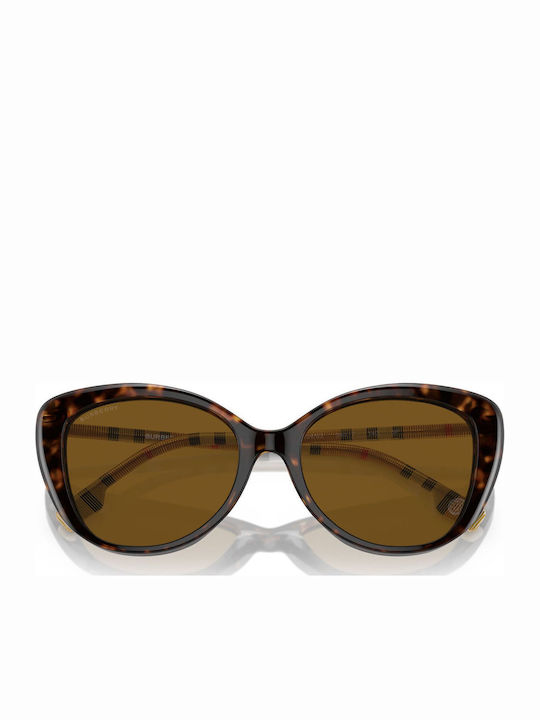 Burberry Women's Sunglasses with Brown Tartaruga Plastic Frame and Brown Lens BE4407 385483