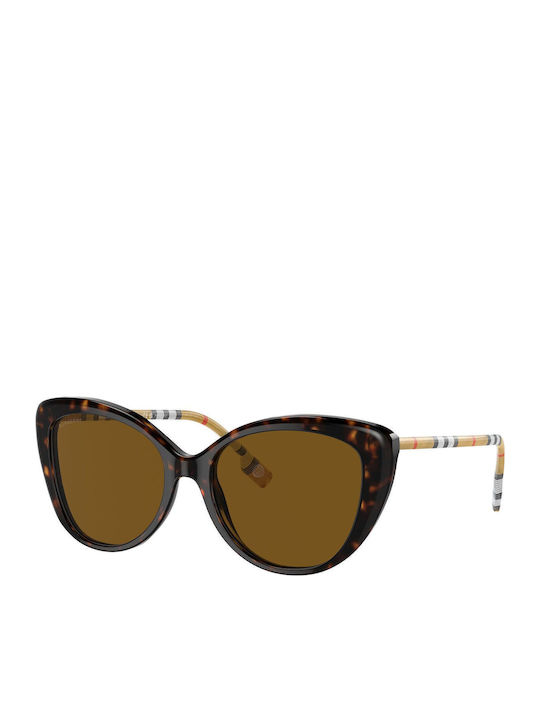 Burberry Women's Sunglasses with Brown Tartaruga Plastic Frame and Brown Lens BE4407 385483
