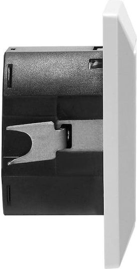 Redled Μονή Χωνευτή Πρίζα Ρεύματος με 2 Θύρες USB Λευκή