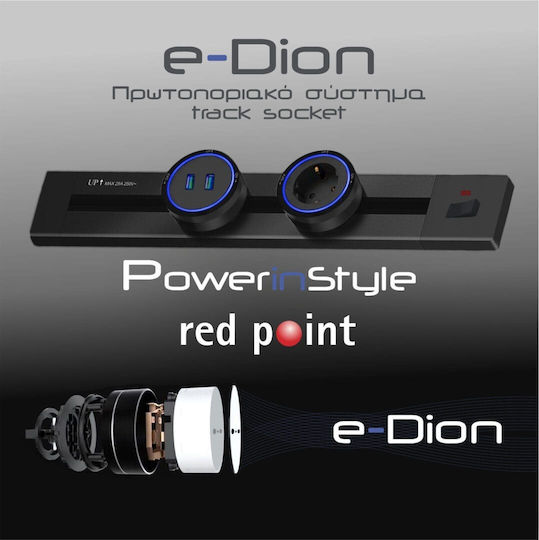 Redled Priză Mortice Cu 2 Porturi USB Albastră