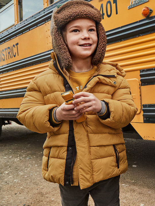 Kids' Casual Jacket Long with Hood Mustard