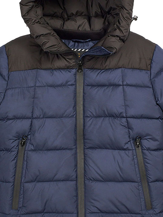 Kinder Freizeitjacke Kurz mit Kapuze Marineblau