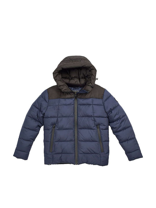 Kinder Freizeitjacke Kurz mit Kapuze Marineblau