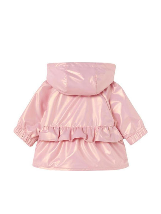 Kinder Freizeitjacke Kurz Winddicht Beidseitig mit Kapuze Rosa