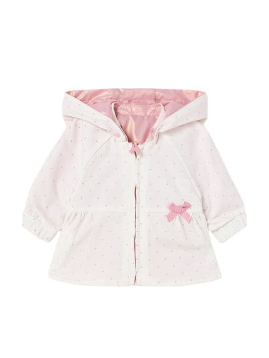 Kinder Freizeitjacke Kurz Winddicht Beidseitig mit Kapuze Rosa