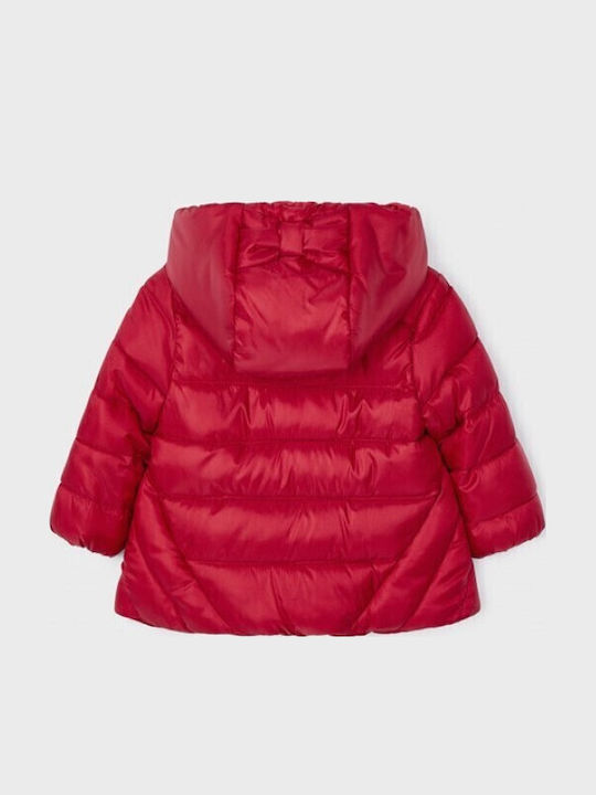 Ecofriends Kids Quilted Short Double Sided Hooded Red Jacket