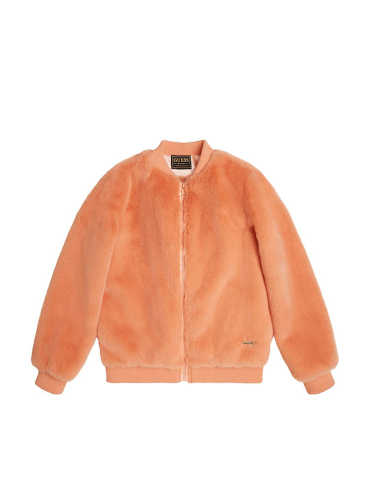 Kids' Fur Short with Hood Pink