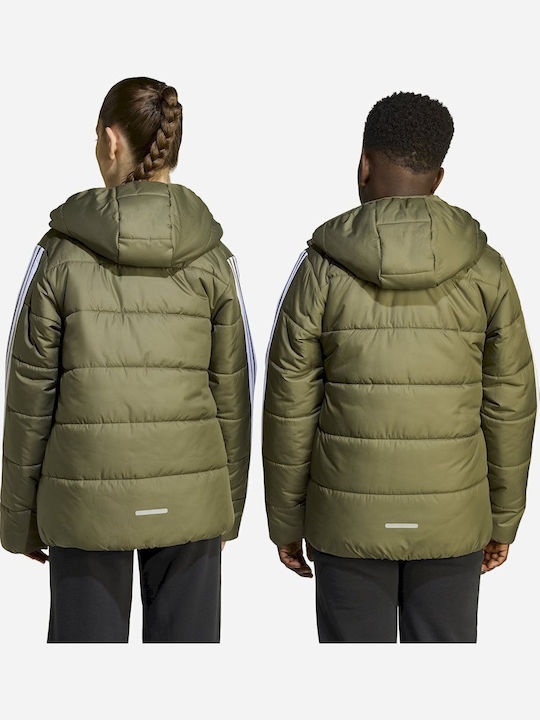 Padded Waterproof Kids Sports Windproof Jacket with Lining Khaki