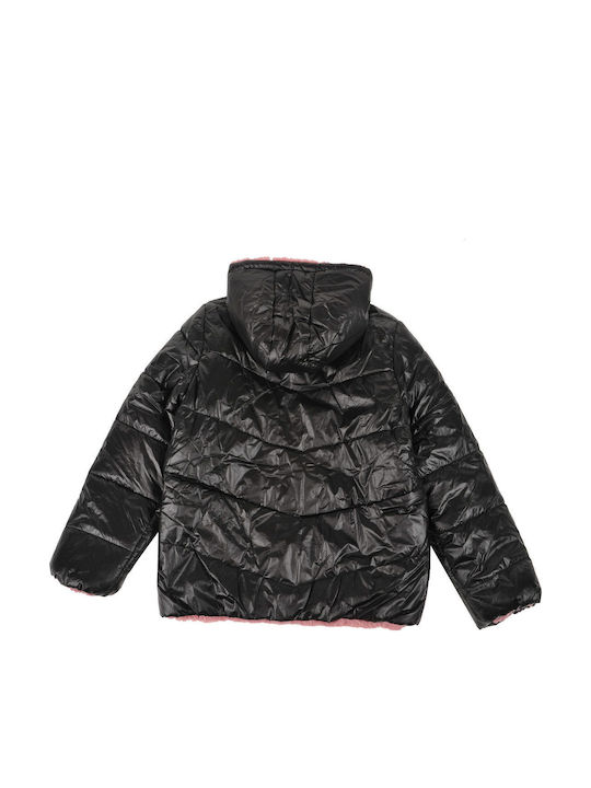 Kids Casual Short Double Sided Coat with Hood Gold