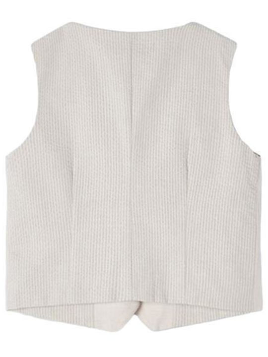 Kids Vest Cotton Beige