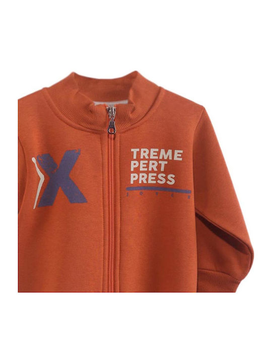 Kinderstrickjacke Baumwolle mit Kapuze Orange