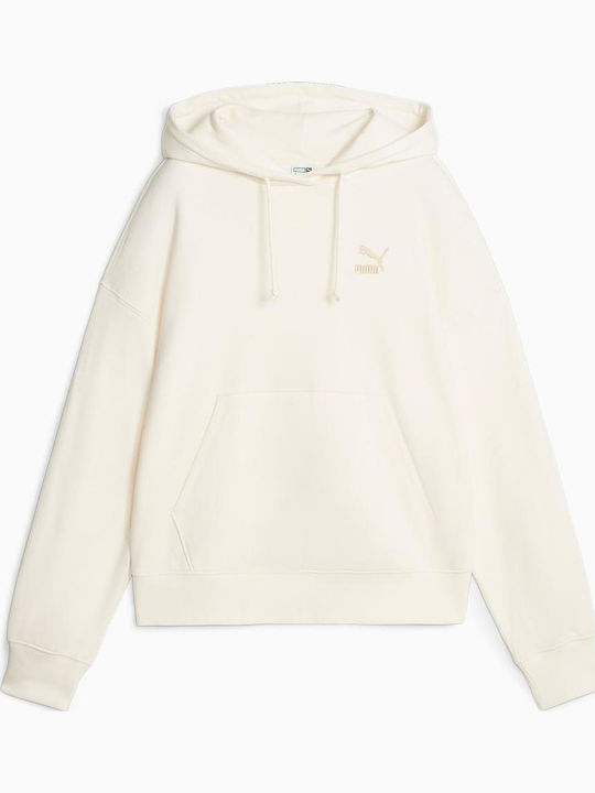 PUMA Classics Φούτερ Λευκό με Κουκούλα