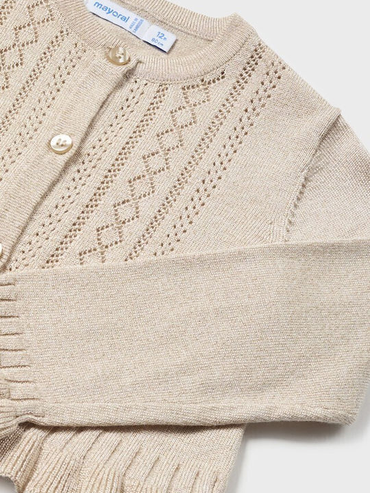 Kinderstrickjacke Baumwolle Beige/Gold