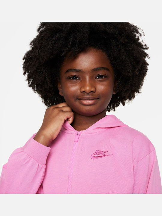 Kinder-Sweatshirt Strickjacke mit Kapuze und Taschen Fuchsie G Nsw Fz Hdy Jsy Lbr