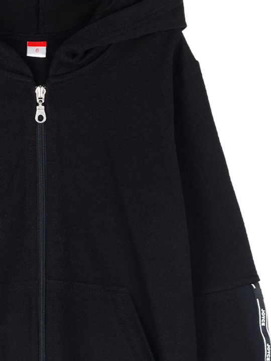 Kids Cardigan with Hood Black