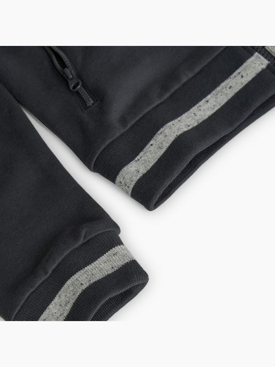 Kids Sweatshirt Cardigan Fleece with Hood Dark Grey