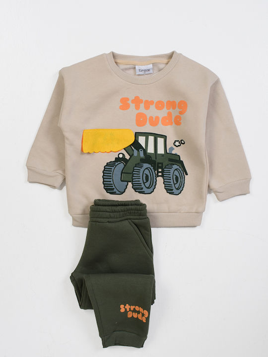 Kinder Sweatpants Set - Jogginganzug Beige 2Stück