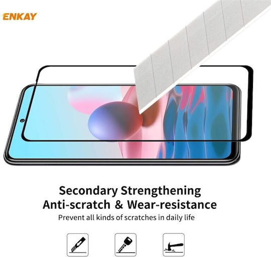 Enkay Vollkleber Vollflächig gehärtetes Glas (Xiaomi Redmi Note 10, Xiaomi Redmi Note 10s)
