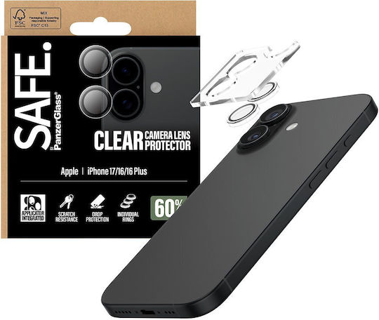 PanzerGlass Safe Camera Protection Membrane Transparent for the Iphone 17, Iphone 16, 16 Plus SA30618