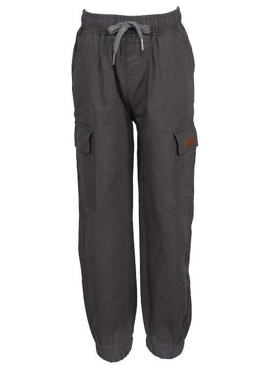 Kids' Cargo Fabric Pants Anthracite
