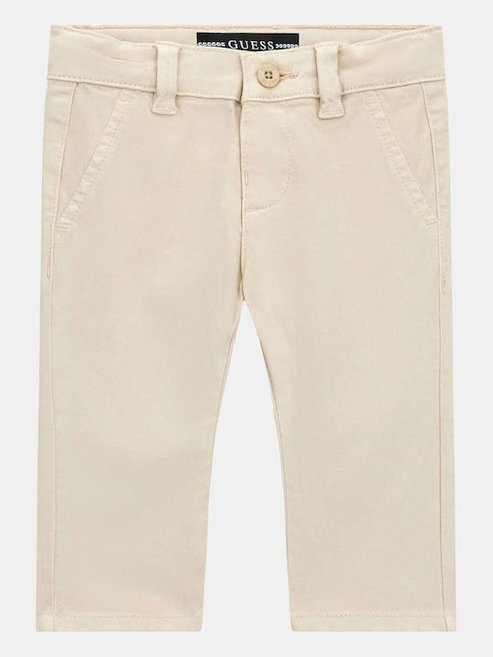 Kids' Chino Fabric Pants Beige