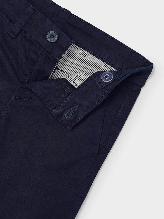 Kids' Chino Fabric Pants Dark Blue