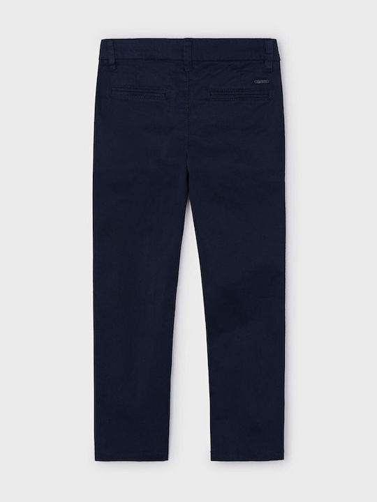 Kids' Chino Fabric Pants Dark Blue