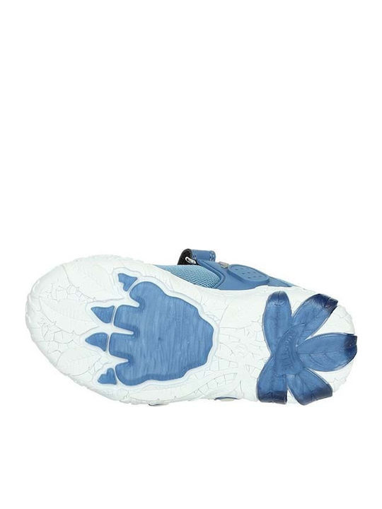 Παιδικά Sneakers με Σκρατς & Φωτάκια Μπλε