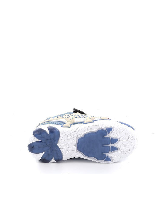 Παιδικά Sneakers με Σκρατς & Φωτάκια Μπλε