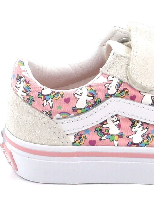 Old Skool V Kinder Sneakers mit Klettverschluss Weiß
