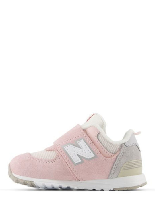 574 New-b Kinder Sneaker Anatomisch mit Bügel- und Schleifenverschluss Rosa