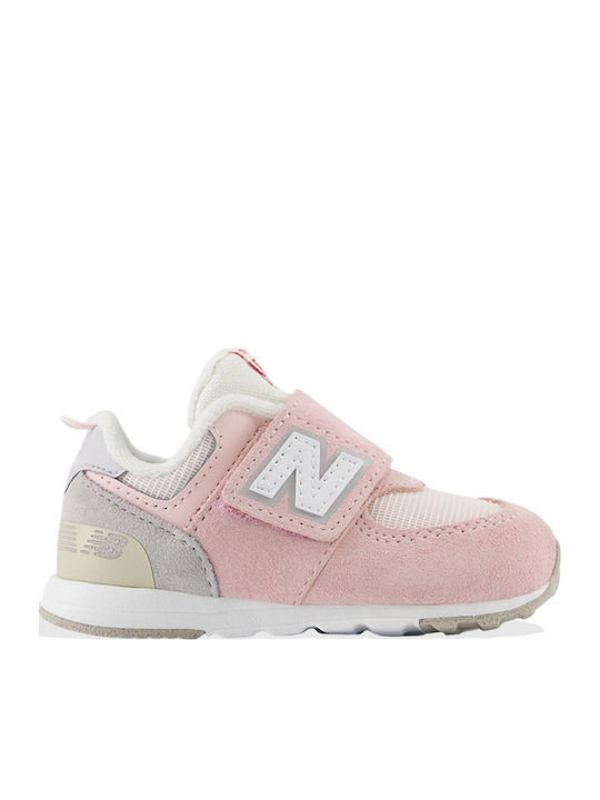 574 New-b Kinder Sneaker Anatomisch mit Bügel- und Schleifenverschluss Rosa
