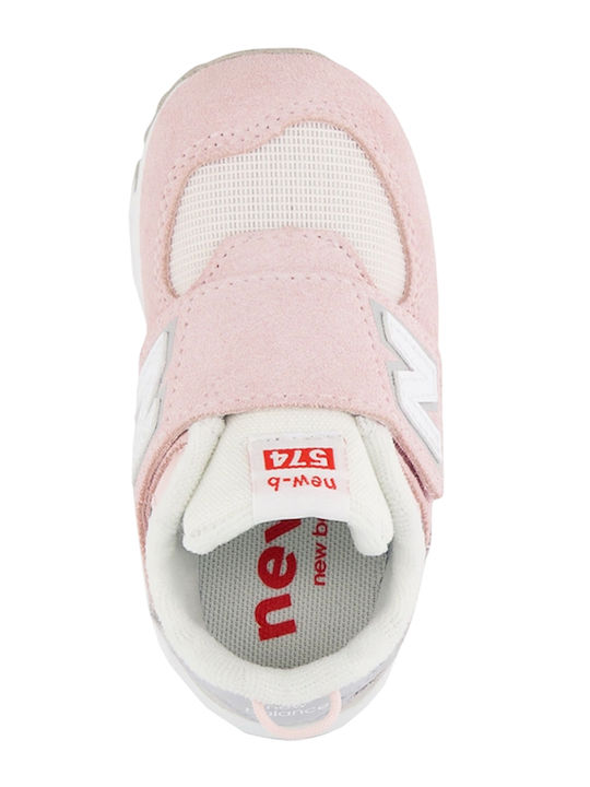 574 New-b Kinder Sneaker Anatomisch mit Bügel- und Schleifenverschluss Rosa