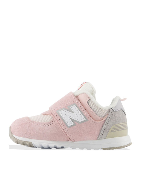 574 New-b Kinder Sneaker Anatomisch mit Bügel- und Schleifenverschluss Rosa