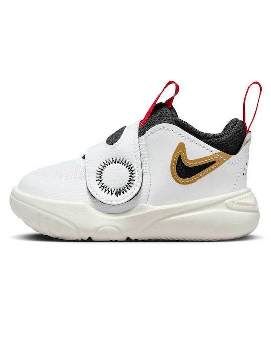Team Hustle D 11 Kids Sports Shoes Basketball with Hoop & Loop Closure White