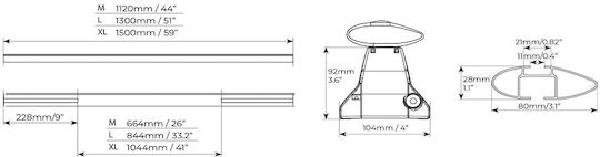 Menabo Bare De Acoperiș Din Aluminiu 112 Cm Pentru BMW Seria 3 E90 4D 2005-2012 Set Cu Picioare Argintii