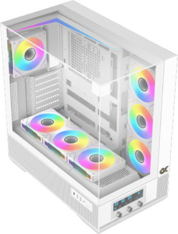 Omega Xigmatek Vision Gaming Midi Tower Κουτί Υπολογιστή με Πλαϊνό Παράθυρο και ARGB Φωτισμό Arctic
