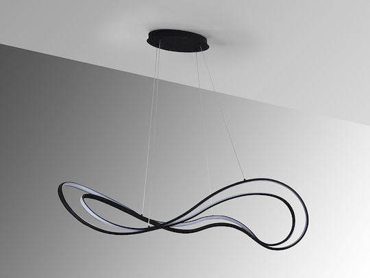 Danza Adjustable Pendant Light Black LED with Warm White Light 115x28x30cm